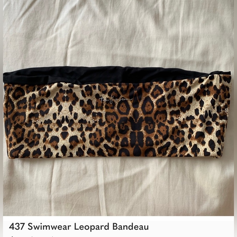 ISO 437 Swimwear Leopard Print Bandeau Top-Size M